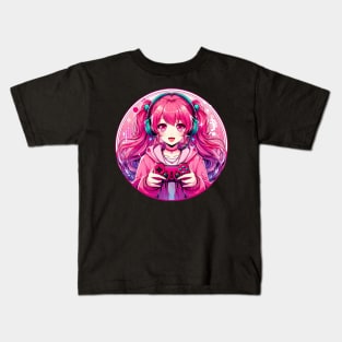 Gamer girl pinkish Kids T-Shirt